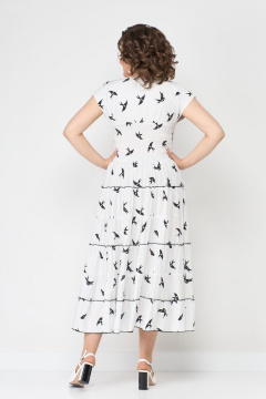 Платье летнее белое с воланами и резинкой на груди Solomeya Lux 947E - фото 3