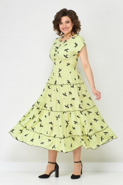 Платье из вискозы с резинкой и воланами Solomeya Lux 947D - фото 2