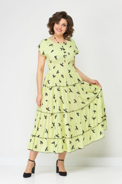 Платье из вискозы с резинкой и воланами Solomeya Lux 947D - фото 1