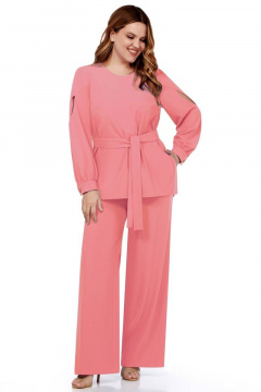 Летний костюм из шелка: туника и брюки LaKona 11507 персик - фото 1