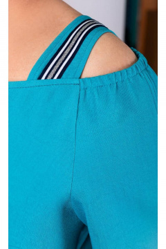 Летнее свободное платье А-силуэт из хлопка и резинки Camelia 2018 5 - фото 5