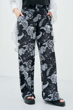 Брюки прямого силуэта из вискозы с карманами Art Ribbon M3862B - фото 1