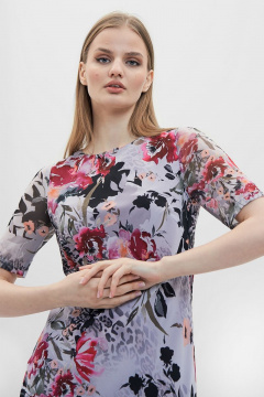 Платье миди прилегающего силуэта из вискозы с рукавом сетка Art Ribbon M3909P - фото 3