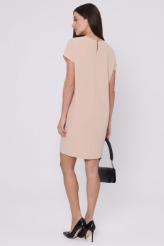 Платье из трикотажа в бежевом цвете с коротким рукавом Панда 119080w бежевый - фото 3