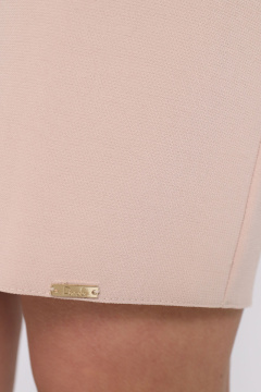 Платье из трикотажа в бежевом цвете с коротким рукавом Панда 119080w бежевый - фото 4