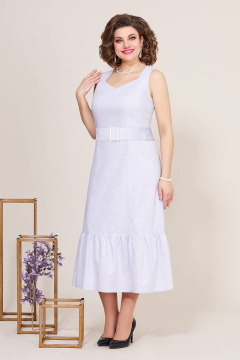 Платье на каждый день из хлопка с воланом и поясом Mira Fashion 5252 - фото 1