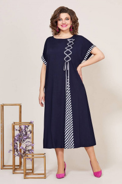 Платье на каждый день из штапеля с асимметричным подрезом Mira Fashion 5248-2 - фото 1