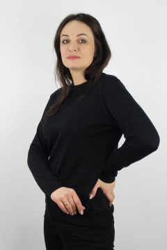 Джемпер из трикотажа в стиле casual с длинным рукавом Полесье С1238-21 1С1340-Д43 170,176 черный_антрацит - фото 2