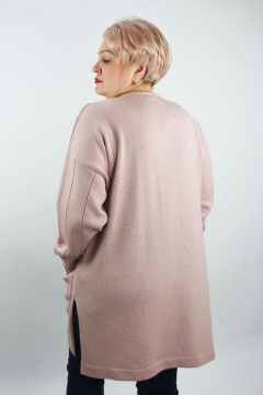 Демисезонный трикотажный жакет с длинным рукавом и накладными карманами Полесье С2679-22 2С8761-Д43 158,164 розовый_дым - фото 3