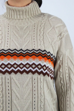 Демисезонный бежевый свитер второго слоя с длинным рукавом Полесье С3697-22 3С3008-Д43 158,164 топленое_молоко - фото 3