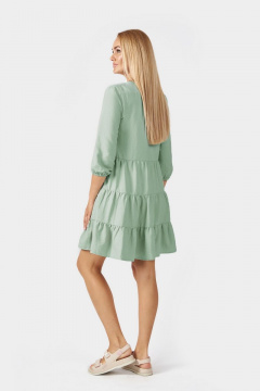 Летнее платье с карманами и воланами, зеленое Azzara 837М - фото 2
