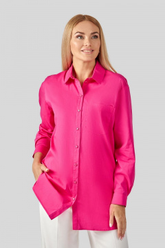 Розовая блузка свободного кроя с накладным карманом Azzara 1006Ф - фото 2