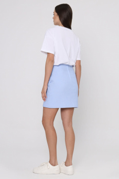 Юбка из хлопка с классическим фасоном и свободной длиной Панда 149850w голубой - фото 2