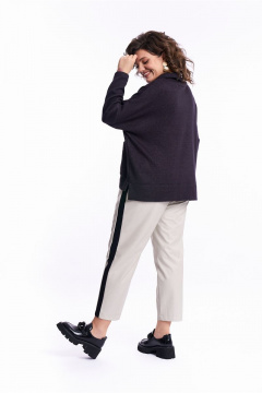 Классические укороченные брюки из экокожи с лампасами Almirastyle 250 - фото 3