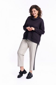 Классические укороченные брюки из экокожи с лампасами Almirastyle 250 - фото 1