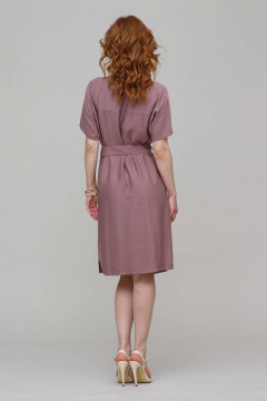 Платье летнее из хлопка с поясом, классический стиль, приталенное Domna 496(164) розово-коричневый - фото 3