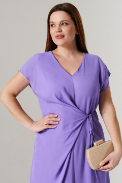 Платье нарядное из текстиля, лето, длина 122 см Панда 148180w фиолетовый - фото 2