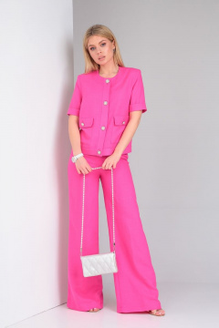 Ленский костюм жакет и брюки расширенного кроя для Лета DOGGI 2886 розовый барби - фото 1