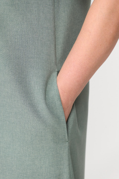 Платье из текстиля с асимметричным передом, вышивкой и карманами Algranda А3877-4 - фото 2