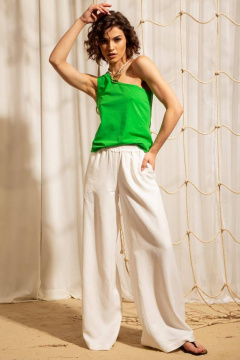 Зеленый хлопковый джемпер с бретелями на одно плечо Nova Line 20742 зеленый - фото 2