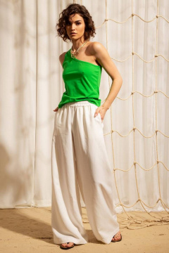 Зеленый хлопковый джемпер с бретелями на одно плечо Nova Line 20742 зеленый - фото 1