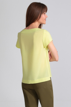 Майка из шифона с круглым вырезом и нагрудными вытачками Golden Valley 2216-1 лимонный - фото 2