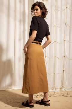 Юбка А-силуэта из костюмной ткани с пуговицами Nova Line 3801 тоффи - фото 2