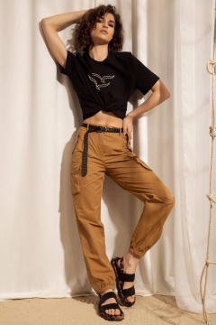 Брюки-карго с накладными карманами и застежкой на кнопки Nova Line 40102 тоффи - фото 4