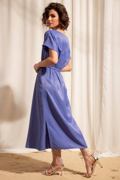 Летнее платье из вискозы с резинкой и юбкой А-силуэта Nova Line 50352 лавандовый - фото 3