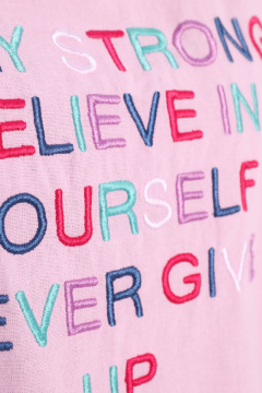 Блузка из хлопка с рукавом 59см, пышный стиль на каждый день Панда 140540w розовый - фото 3