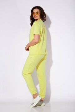 Летний спортивный комплект: футболка и брюки с вышивкой TAiER 1195 желтый - фото 5