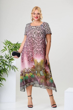 Платье шифоновое на каждый день для лета Romanovich Style 1-1332 розовый - фото 1