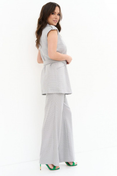 Летний костюм жилет и брюки из мягкой костюмной ткани Магия моды 2225 серый_лапка - фото 2