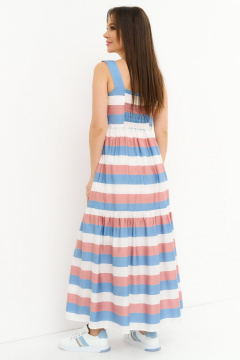 Легкий сарафан свободного кроя с боковыми карманами Магия моды 2265 полоска - фото 2