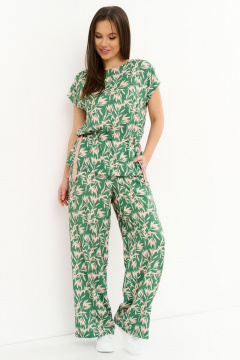 Блуза, брюки Магия моды 2272 зеленый_розовый - фото 4