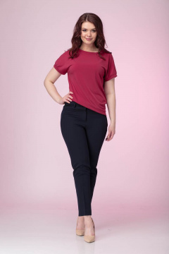 Классические брюки из хлопка с имитацией карманов Anelli 228 черный - фото 1