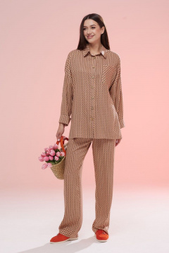 Летний комплект из вискозы: классическая рубашка и прямые брюки Ларс Стиль 779 - фото 1