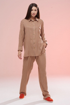 Летний комплект из вискозы: классическая рубашка и прямые брюки Ларс Стиль 779 - фото 2