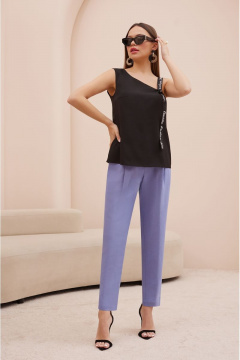 Леновый деловой костюм с жилетом и брюками с коттонами Lissana 4738 - фото 5