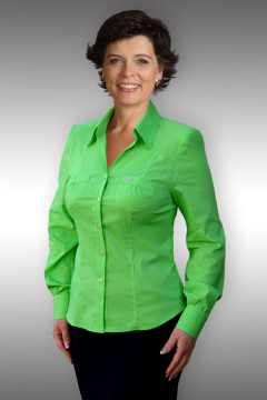 Демисезонная блуза из хлопка в деловом стиле Таир-Гранд 6293 салат - фото 1