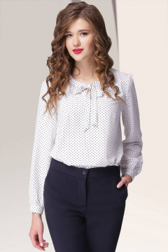 LeNata 11798 белая-в-синий-горох