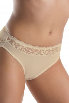 Трусы женские из кружева и трикотажа с кокеткой Teyli 146 бежевый - фото 1