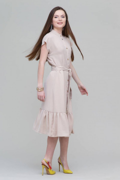 Платье летнее свободное с воланами, длинное, воздушное Domna 500(164) бежевый - фото 3