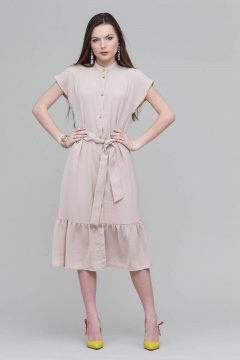 Платье летнее свободное с воланами, длинное, воздушное Domna 500(164) бежевый - фото 4