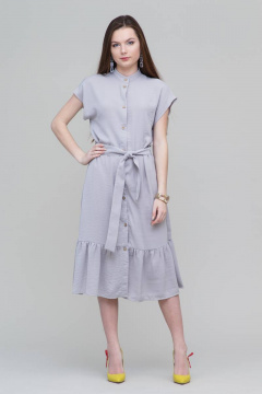 Платье летнее свободное с воланами, длинное, романтичное Domna 501 серый - фото 1