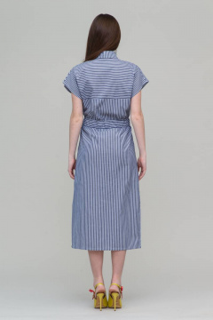Платье в полоску летнее из хлопка, длина длинная, повседневное Domna 502(164) синий - фото 2