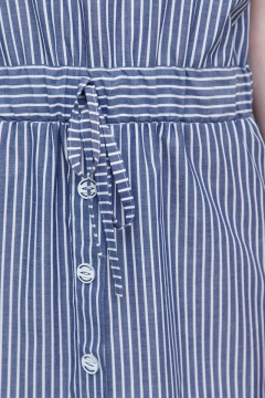Платье в полоску летнее из хлопка, длина длинная, повседневное Domna 502(164) синий - фото 5