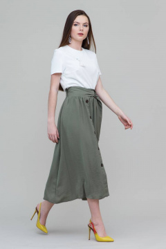 Юбка из вискозы и текстиля длины миди, стиль casual Domna 71095 хаки - фото 2