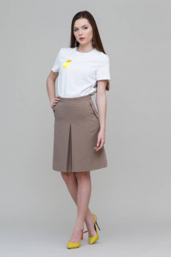 Юбка в складку укороченная с карманами для casual Domna 71093(170) кофейный - фото 2