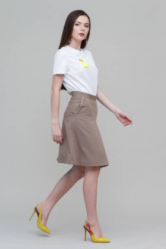 Юбка в складку укороченная с карманами для casual Domna 71093(170) кофейный - фото 4